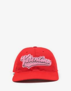 Valentino Red Varsity Logo Cap Accessories