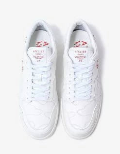 Valentino Garavani White Atelier Shoes 07 Camouflage Edition Trainers
