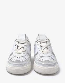 Valentino Garavani White Distressed VL7N Trainers With Bands
