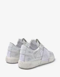 Valentino Garavani White Distressed VL7N Trainers With Bands