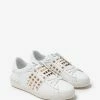 Valentino Garavani White & Gold Rockstud Untitled Trainers