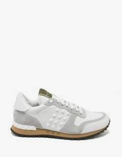 Valentino Garavani White Leather Rockstud Trainers