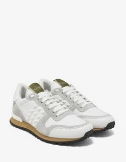 Valentino Garavani White Leather Rockstud Trainers