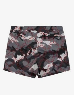 Valentino Grey Camouflage VLTN Grid Swim Shorts Clothing