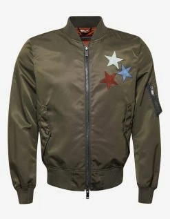 Valentino Clothing Khaki Jamie Reid Embellished Bomber Jacket