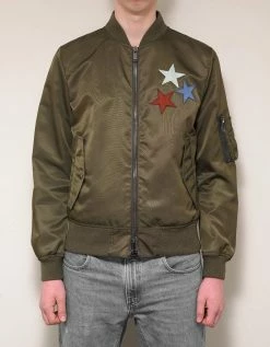 Valentino Clothing Khaki Jamie Reid Embellished Bomber Jacket