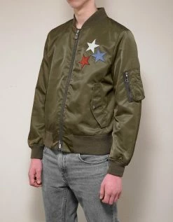 Valentino Clothing Khaki Jamie Reid Embellished Bomber Jacket