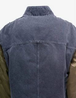 Valentino Khaki Nylon & Denim Bomber Jacket