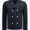 Discount 🎉 Valentino Navy Blue Double-Breasted Knitted Jacket ⌛ 2 Valentino Navy Blue Double-Breasted Knitted Jacket