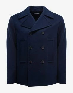 Valentino Navy Blue Double-Breasted Wool Jacket