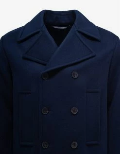 Valentino Navy Blue Double-Breasted Wool Jacket