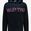 Valentino Navy Blue Neon Universe Logo Hoodie Clothing