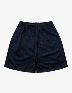 Valentino Clothing Navy Blue Optical Logo Jacquard Shorts