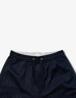 Valentino Clothing Navy Blue Optical Logo Jacquard Shorts