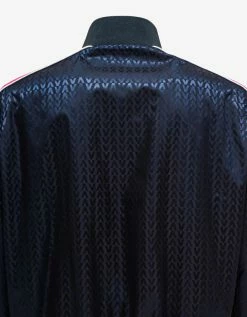 Valentino Navy Blue Optical Logo Jacquard Track Jacket Clothing