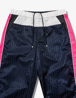 Best Sale 🧨 Valentino Navy Blue Optical Logo Jacquard Track Pants 🛒 10 Valentino Navy Blue Optical Logo Jacquard Track Pants