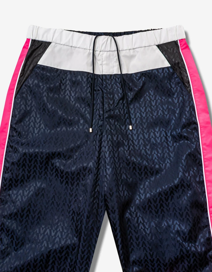 Best Sale 🧨 Valentino Navy Blue Optical Logo Jacquard Track Pants 🛒 5 Valentino Navy Blue Optical Logo Jacquard Track Pants