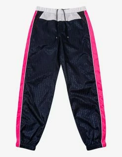 Valentino Navy Blue Optical Logo Jacquard Track Pants