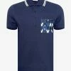 Clothing Navy Blue Optical Valentino Patch Polo T-Shirt