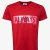 Valentino Red 'Always' Print T-Shirt Clothing