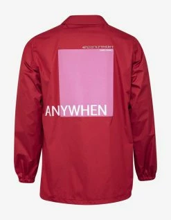 Valentino Clothing Red 'Anywhen' Print Coach Jacket