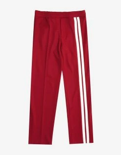 Valentino Red Trousers With White Stripes Clothing
