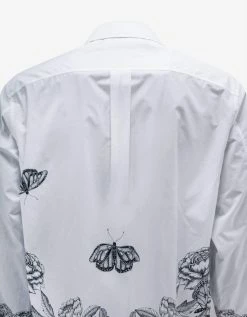 Valentino Clothing White Dark Blooming Print Oversized Shirt