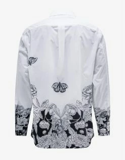 Valentino Clothing White Dark Blooming Print Oversized Shirt