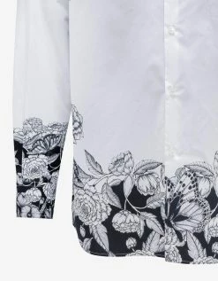 Valentino Clothing White Dark Blooming Print Oversized Shirt