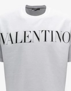 White Valentino Logo Print T-Shirt