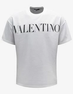 White Valentino Logo Print T-Shirt