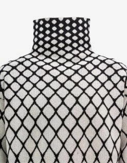 Valentino Clothing Wool & Jacquard Mesh Roll Neck Sweater