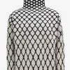 Valentino Clothing Wool & Jacquard Mesh Roll Neck Sweater