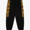 Versace Black Barocco Insert Sweat Pants Clothing