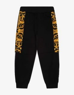 Versace Black Barocco Insert Sweat Pants Clothing