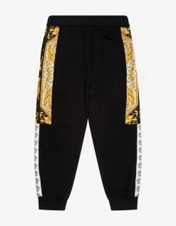 Versace Black Barocco Insert Sweat Pants Clothing