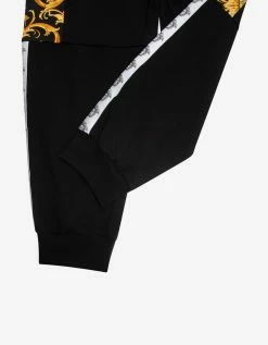 Versace Black Barocco Insert Sweat Pants Clothing