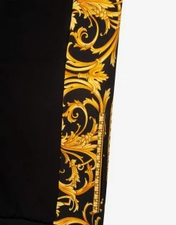 Versace Black Barocco Insert Sweat Pants Clothing