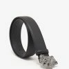 Versace Black Grain Leather Gunmetal Medusa Buckle Belt Accessories