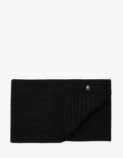 Versace Accessories Black Ribbed Wool Scarf