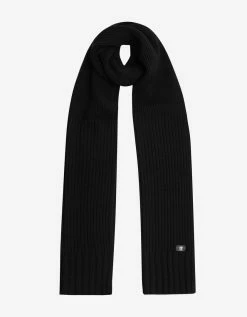 Versace Accessories Black Ribbed Wool Scarf