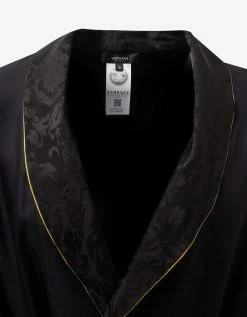 Versace Black Silk Dressing Gown Clothing