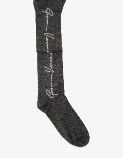 Versace Black & Silver GV Signature Socks Accessories