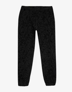 Versace Clothing Black Velvet Baroque Sweat Pants