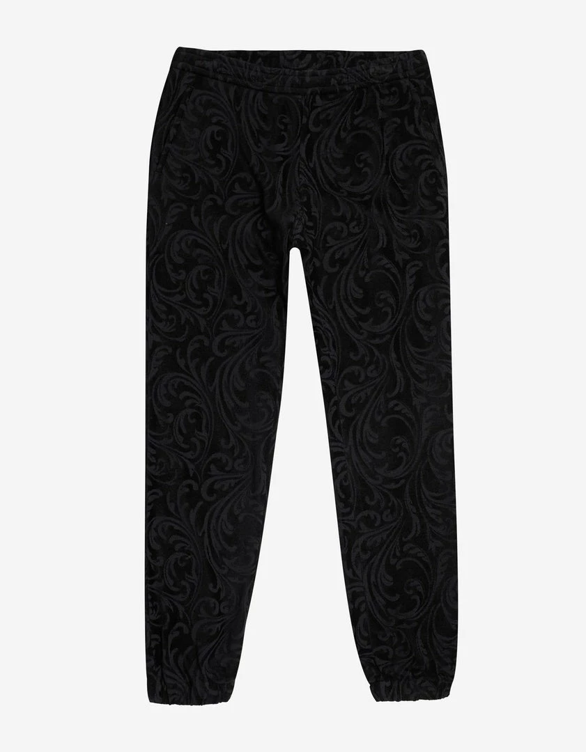 Deals ✔️ Versace Clothing Black Velvet Baroque Sweat Pants 🤩 3 Versace Clothing Black Velvet Baroque Sweat Pants