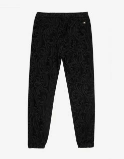 Versace Clothing Black Velvet Baroque Sweat Pants
