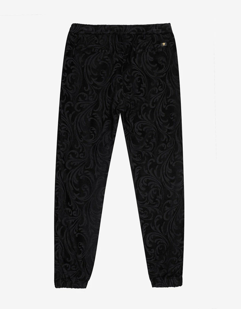 Deals ✔️ Versace Clothing Black Velvet Baroque Sweat Pants 🤩 4 Versace Clothing Black Velvet Baroque Sweat Pants