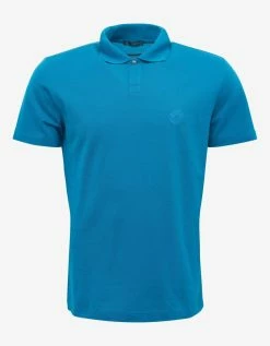 Versace Blue Medusa Crest Polo T-Shirt