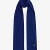 Versace Blue Ribbed Wool Scarf Accessories