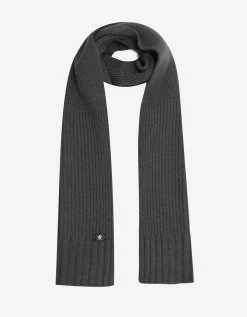 Versace Grey Ribbed Wool Scarf Accessories